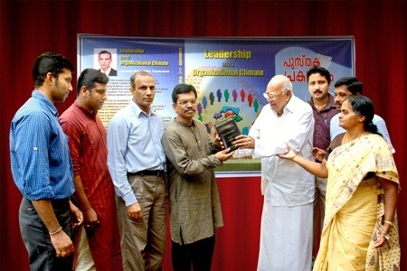 Justice V.R. Krishna Iyer releasing the book Leadership and Organizational Climate